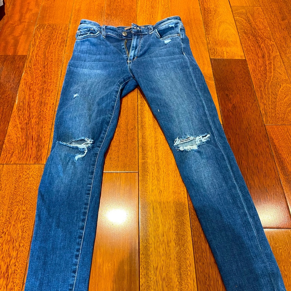 Joe’s Jeans , ripped knee
